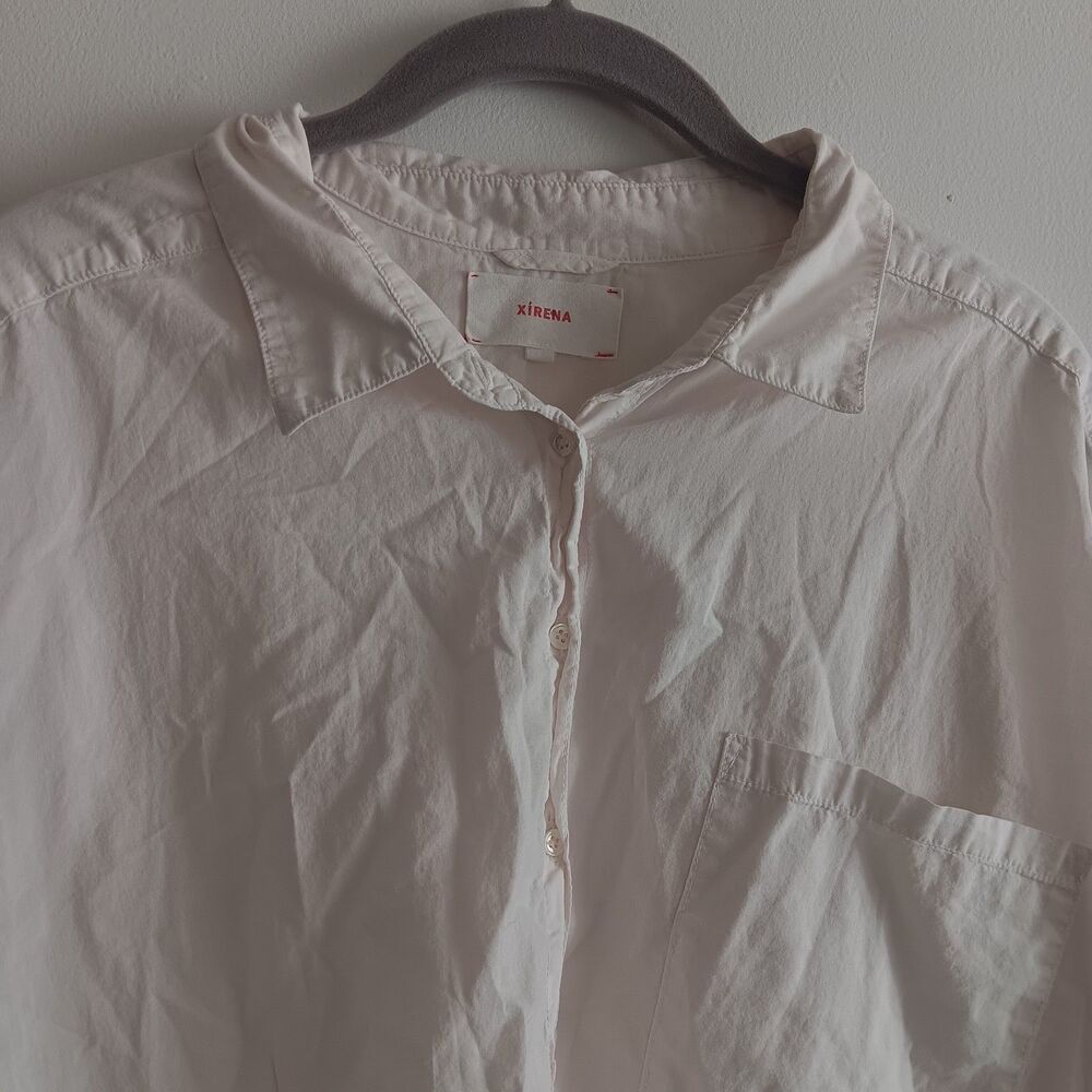 Xirena Light Pink Cotton Button Up Long Sleeve Shirt Size M Lightweight Breezy - Picture 4 of 8